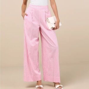 Lulu's Pink Gingham Pants